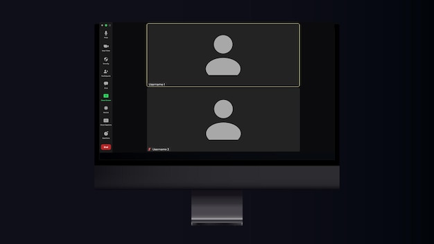 Superposición de ventana de llamadas de videoconferencia Superposición de ventana de llamadas de video Superposición de ventana de videoconferencia Maqueta de conversación remota Pantalla de interfaz de usuario vectorial
