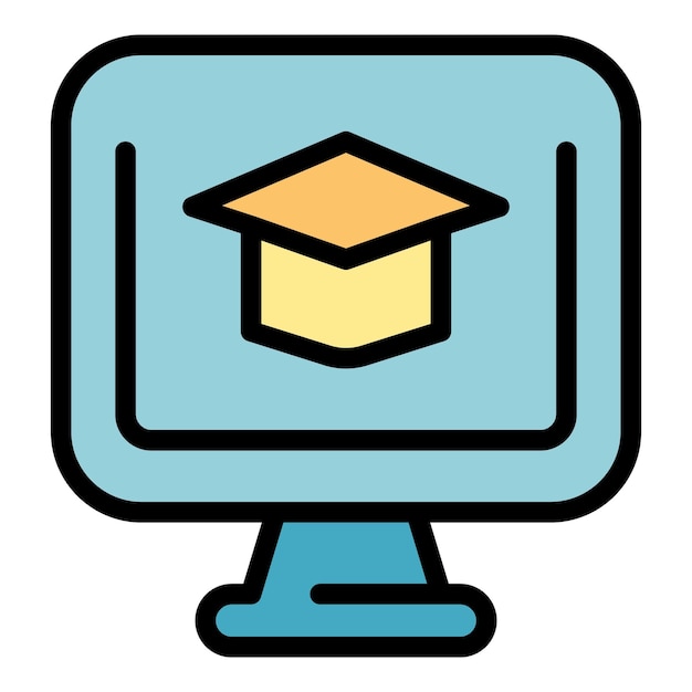 Supervisar el icono de aprendizaje vector de contorno Formación escolar Aprender color plano en línea