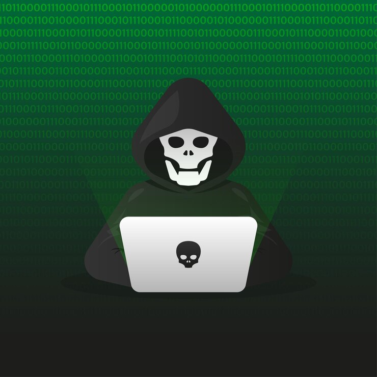 Vector suplantación de identidad por parte de piratas informáticos y ciberdelincuentes robo de identidad contraseña de usuario documento de inicio de sesión correo electrónico y tarjeta de crédito logotipo de pirata informático ilustración vectorial