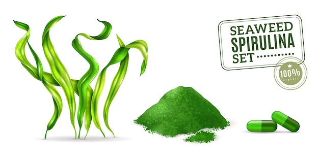 Suplemento de espirulina algas marinas