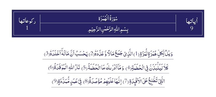 Vector uno de los surah de quran majeed