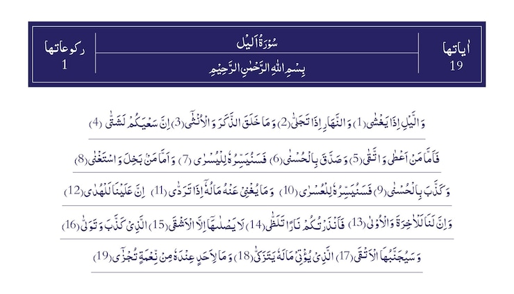 Vector uno de los surah de quran majeed