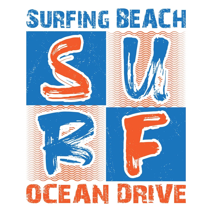 Vector surf beach surf ocean drive vector ilustración camiseta diseño