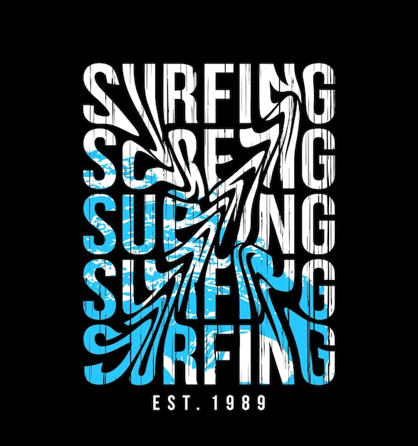 surf grunge fondo vector tipografía gráficos impresión etc