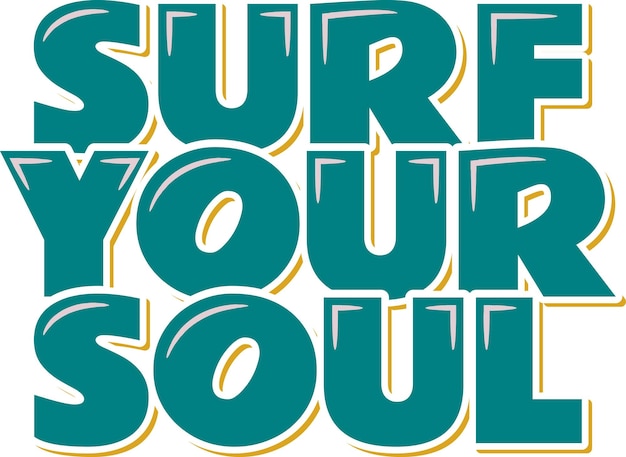 Surf Your Soul Diseño de vectores de letras estéticas