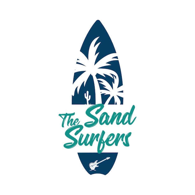 el surfista de arena vibra en la playa la tabla de surf