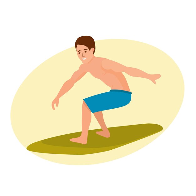 Surfista con tabla de surf de pie cabalgando sobre las olas del océano Viajes de surf