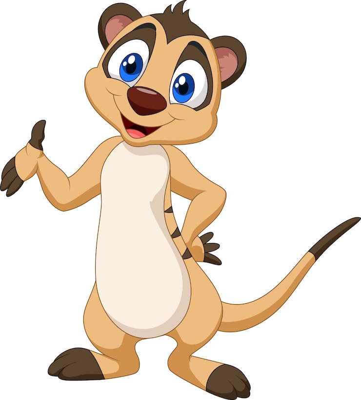 Vector suricata de dibujos animados posando