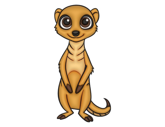 una suricata plana en 3D