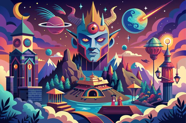 Vector surreal and fantastical imagery