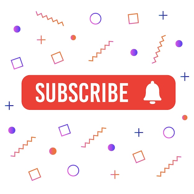 Suscríbete, botón de campana. Botón rojo suscribirse al canal, blog. Antecedentes de las redes sociales