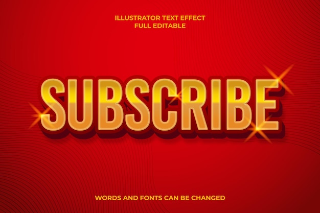 Suscribirse efecto de texto 3D editable