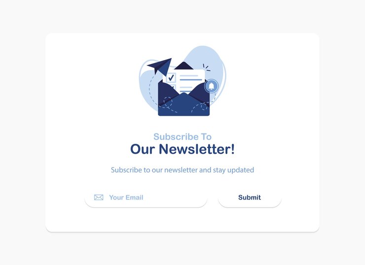 Vector suscripción a la plantilla de banner emergente del boletín