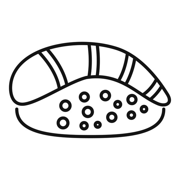 Sushi de estilo icono de contorno que muestra la cocina japonesa