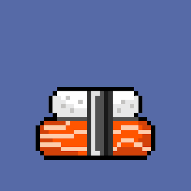 un sushi con estilo pixel art