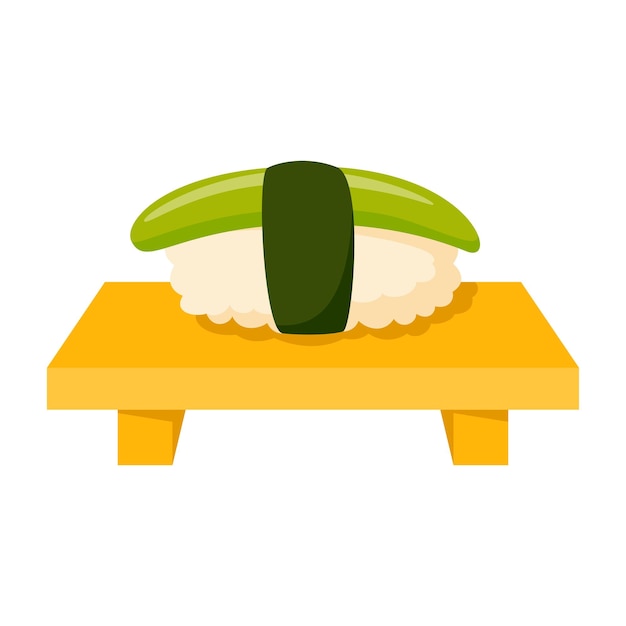Sushi en estilo plano aislado