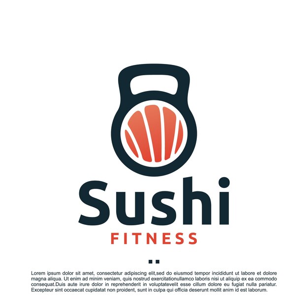 Sushi fitness, saludable, inspiración para el diseño de logotipos