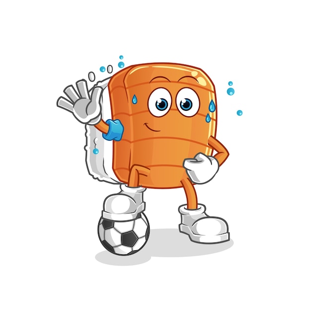 Sushi jugando fútbol ilustración. personaje