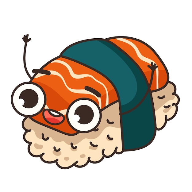 Sushi lindo comida japonesa carteles de cartel conceptos de colección conjunto diseño gráfico vectorial