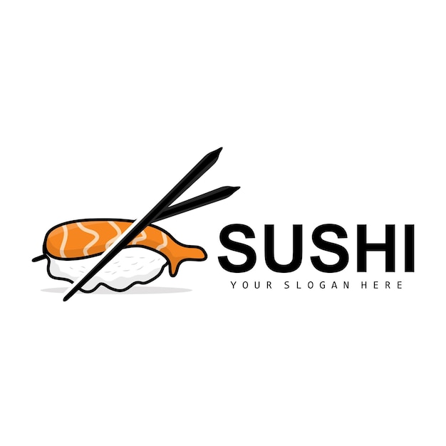 Sushi Logo Comida Japonesa Sushi Mariscos Vector Cocina Japonesa Producto Marca Diseño Plantilla Icono