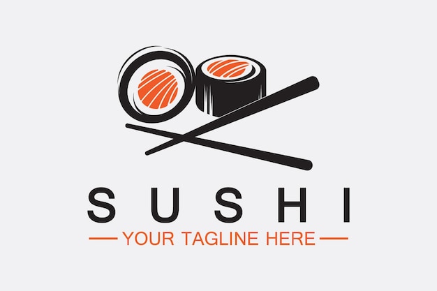 Sushi logo pescado comida japón restaurante japonés vector imagen