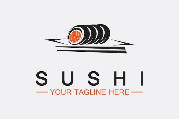 Sushi logo pescado comida japón restaurante japonés vector imagen