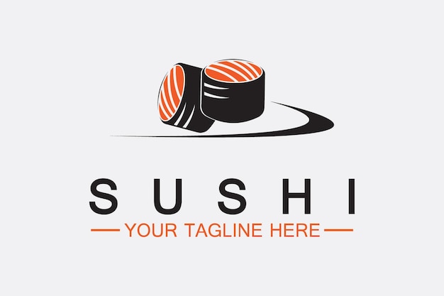 Sushi logo pescado comida japón restaurante japonés vector imagen