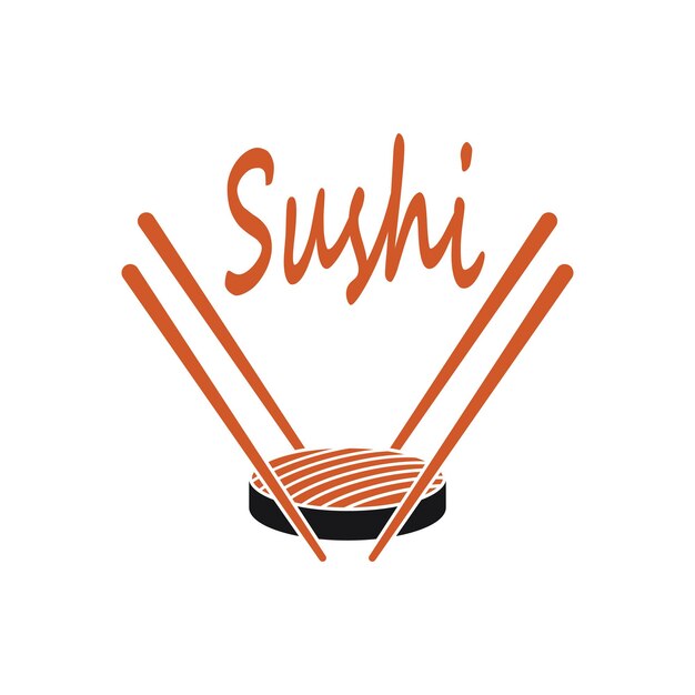 Sushi logo plantilla vector icono comida japonesa