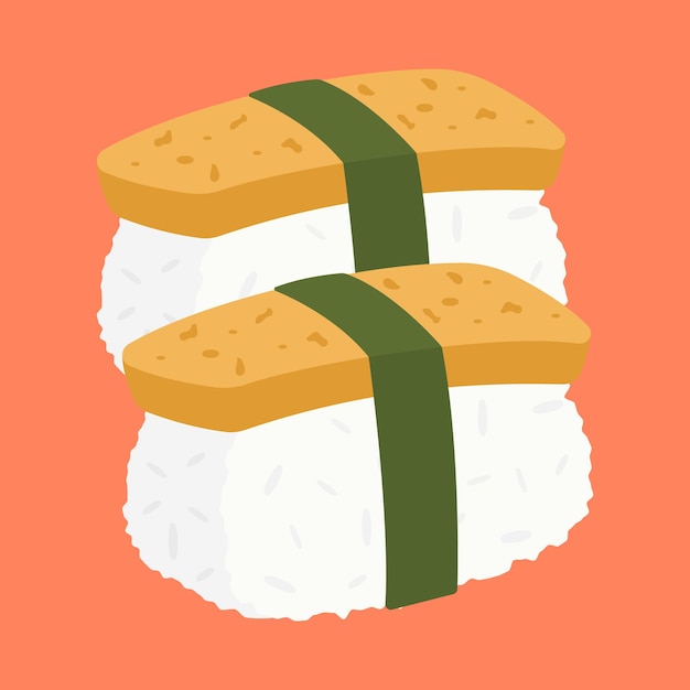 Sushi y mariscos cocina tradicional japonesa icono de la comida sabrosa bar de sushi asiático vector y comida china plana