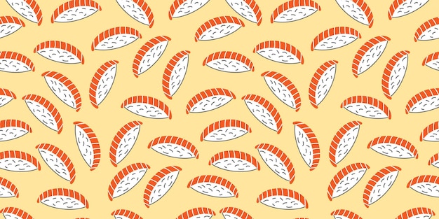 Sushi nigiri japonés fondo de patrón sin costuras papel de pared con motivo de sushi ilustración vectorial