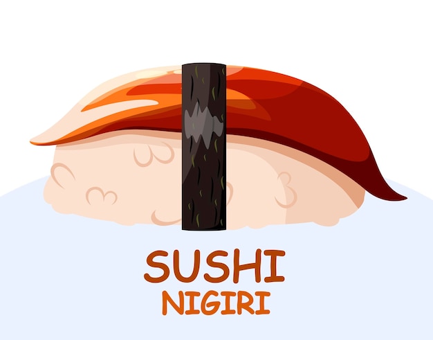 Sushi nigiri sobre un fondo blanco. comida japonesa.