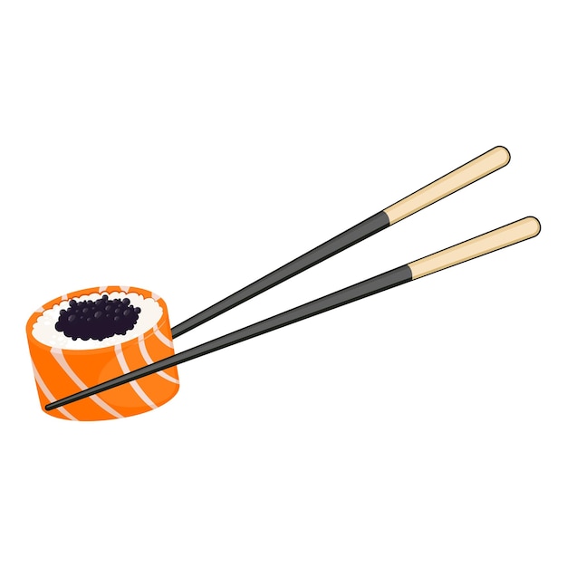 Sushi Roll y palitos de sushi ilustración, elemento de menú de comida asiática