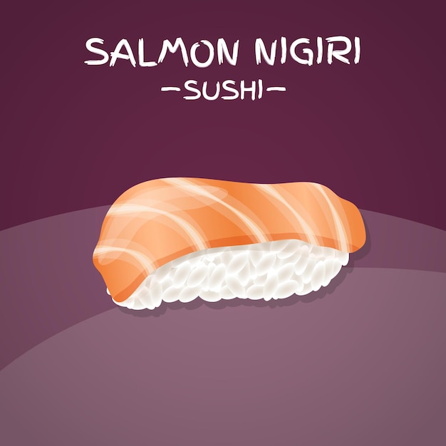 Vector sushi de salmón nigiri