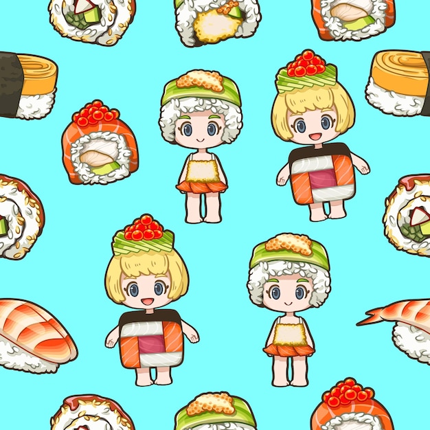 Sushi, seamless, pattern1