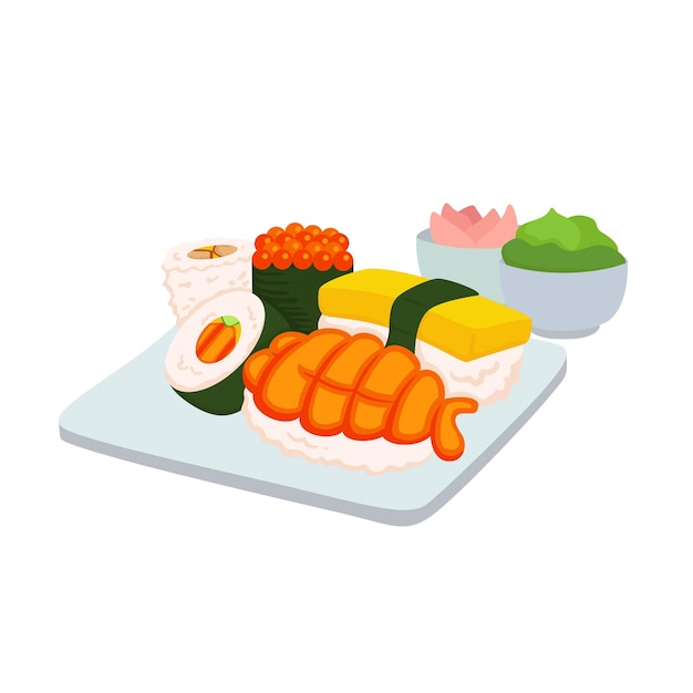 Vector sushi vector clipart como almuerzo