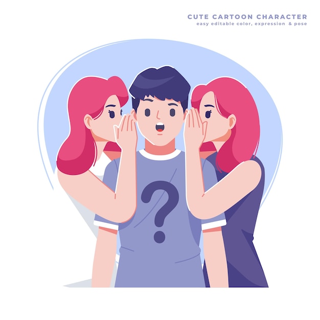 susurrando chismes personaje de dibujos animados