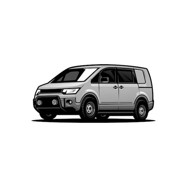 Suv, vector de ilustración de coche van de viaje