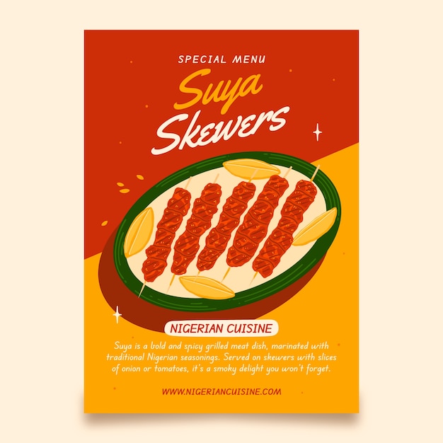 Suya skewers special menu