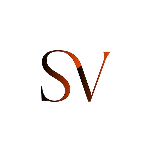 sv creativo inicial moderno minimalista atemporal espacio negativo monograma diseño de logotipo de negocio