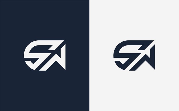 SW elegante diseño de logotipo vectorial creativo y moderno en color azul y blanco