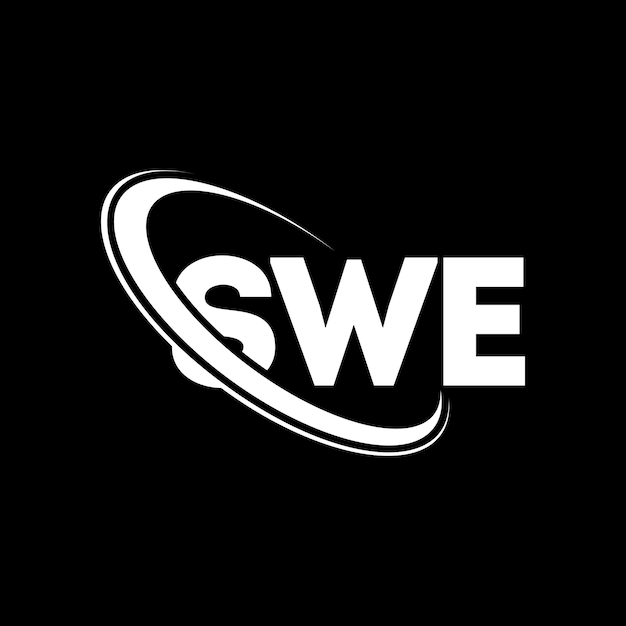 SWE logotipo SWE letra SWE diseño de logotipo de letra Iniciales SWE logotipo vinculado con círculo y mayúscula monograma SWE tipografía para negocios de tecnología y marca inmobiliaria