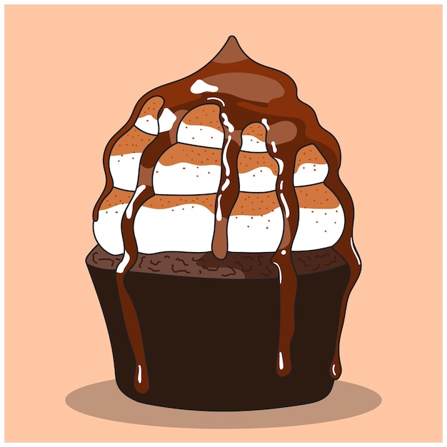 Sweet Delight Ilustración caprichosa de cupcakes con un encanto irresistible y detalles deliciosos