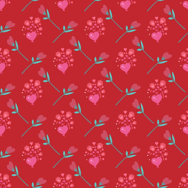 Sweet Hearts Of Love Diseño de patrones vectoriales sin costuras