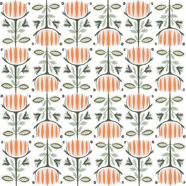 Vector sweetfolkpatrón de tulipanes