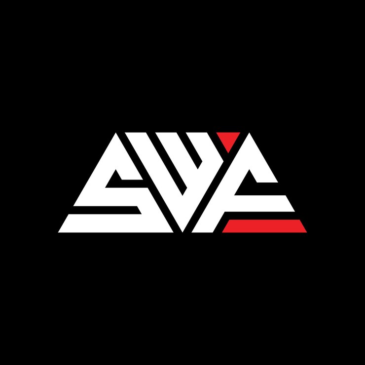 Vector swf diseño de logotipo de letra triangular con forma de triángulo swf diseño del logotipo triangular monograma swf plantilla de logotipo vectorial triangular swf con color rojo swf logotipo triangular simple elegante y lujoso logotipo swf