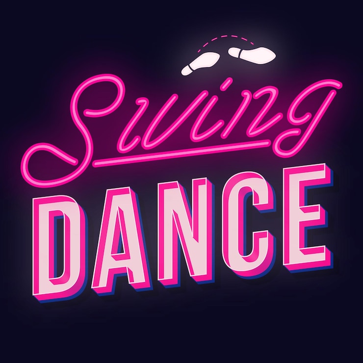 Vector swing dance vintage 3d vector letras