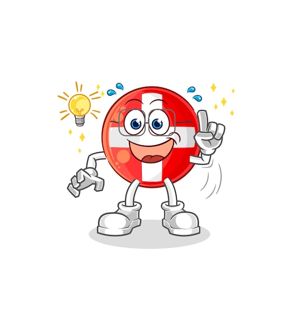 Swiss tiene un vector de mascota de dibujos animados de idea