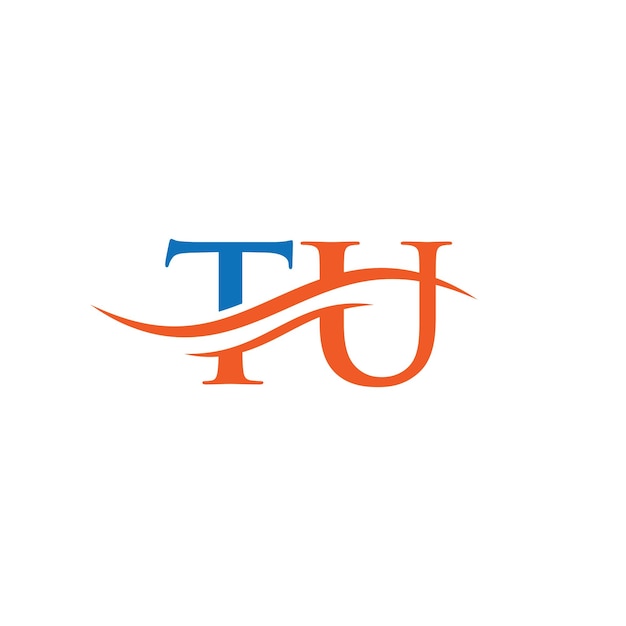 Swoosh Letter TU Logo Design para identidad empresarial y empresarial Water Wave TU Logo con moderno y moderno