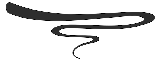 Swoosh negro caligrafía letra cola subrayado decorativo