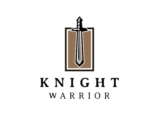 Sword Knight Logo Design Caballero imperio vector logo